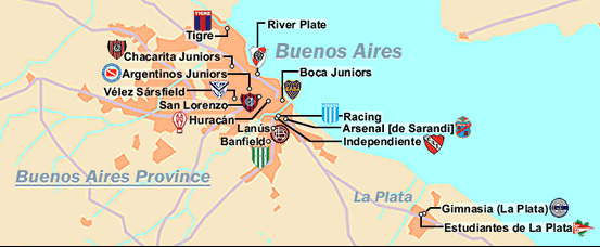 mapa equipos buenos aires